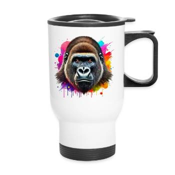 Gorilla - Thermal mug with handle - white - Front
