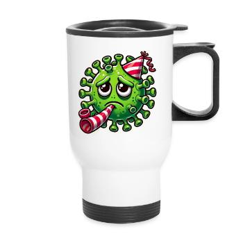 Trauriger Keim Party Aufkleber Design - Thermobecher mit Tragegriff - Weiß - Vorne