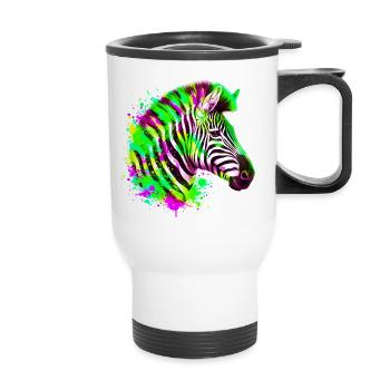 Zebra - Thermobecher mit Tragegriff - Weiß - Vorne