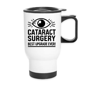 Cataract Surgery Vision Upgrade - Thermal mug with handle - white - Front
