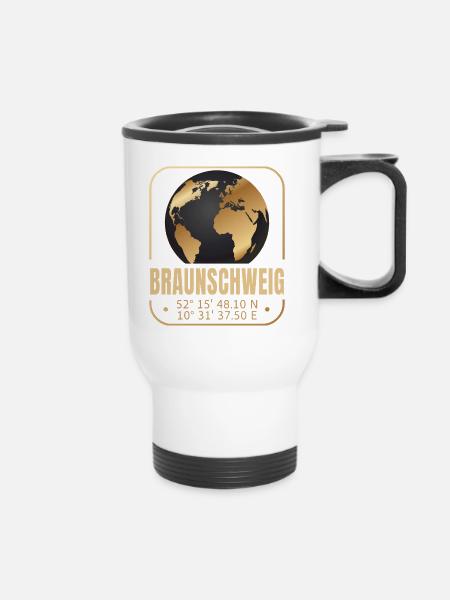Braunschweig - Thermobecher mit Tragegriff - Weiß