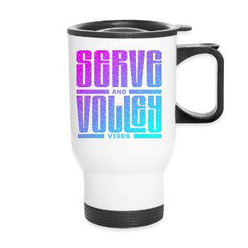 Tennis serve and volley style - Thermobecher mit Tragegriff - Weiß - Vorne