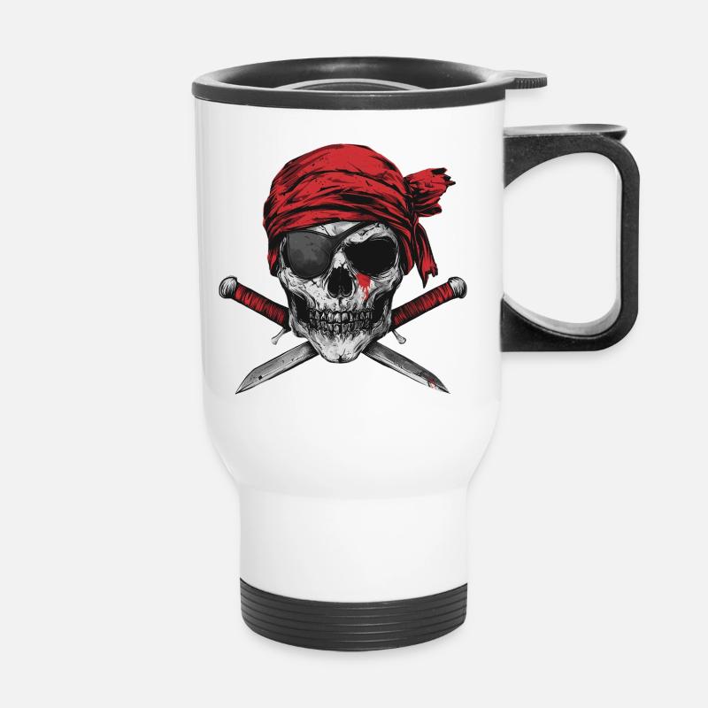 Pirate - Tasse isotherme avec poignée - blanc