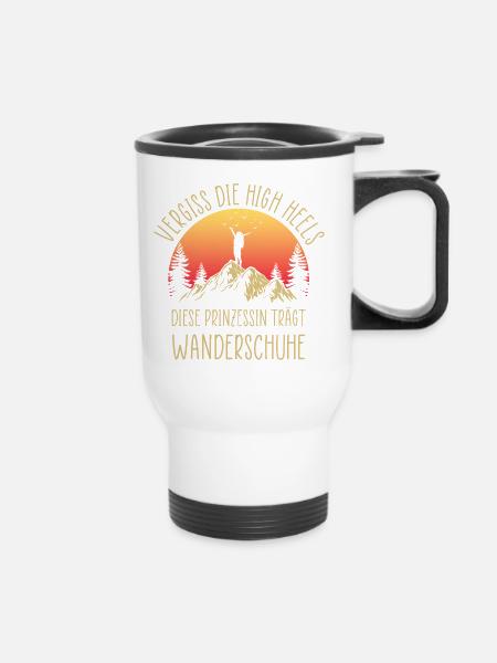 Wandern Sprüche Wanderer Wanderoutfits - Thermobecher mit Tragegriff - Weiß