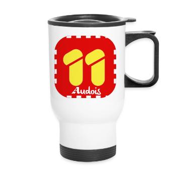 Audois Logo 11 - Thermal mug with handle - white - Front