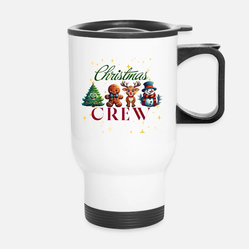Weihnachts Crew Motive - Thermobecher mit Tragegriff - Weiß