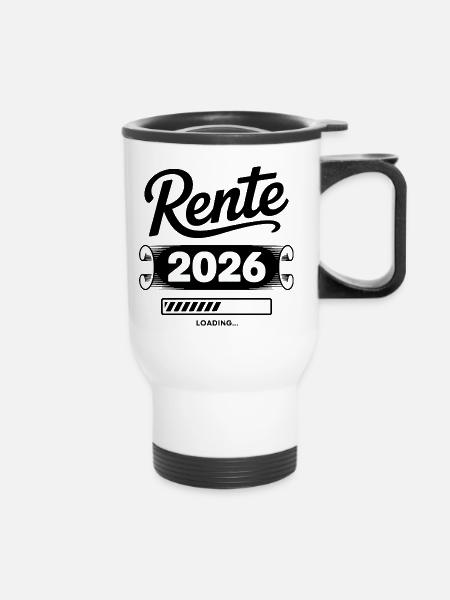 Rente 2026 Countdown - Thermobecher mit Tragegriff - Weiß
