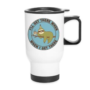 Sloth Monday Fuel Casual - Thermal mug with handle - white - Front