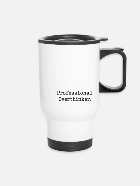 Professional OVERTHINKER Minimalist - Thermobecher mit Tragegriff - Weiß
