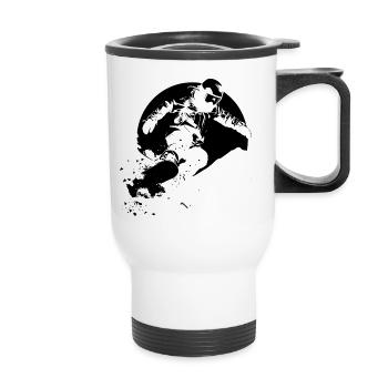Snowboarder - Thermobecher mit Tragegriff - Weiß - Vorne