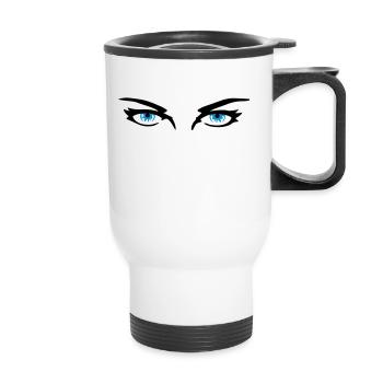 Eyes, Watching you - Thermal mug with handle - white - Front