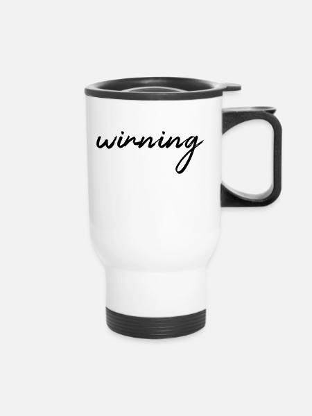 winning - Thermal mug with handle - white