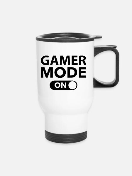 Gamer-Modus Ein - Thermobecher mit Tragegriff - Weiß