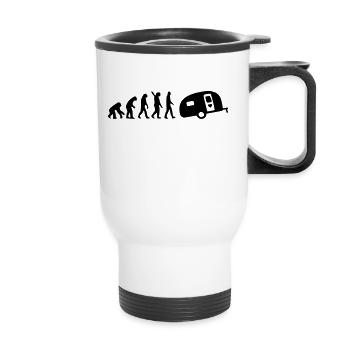 Evolution du camping - Tasse isotherme avec poignée - blanc - Devant