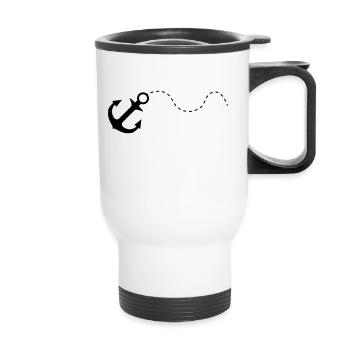 anker black - Thermal mug with handle - white - Front