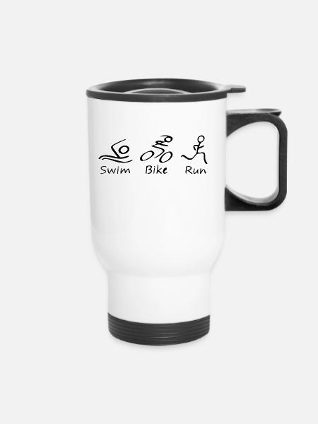 Triathlon - Thermobecher mit Tragegriff - Weiß