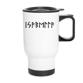 Name - Isabella - in runes - Thermal mug with handle - white - Front