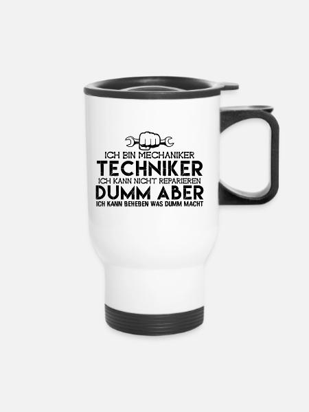 Mechaniker Techniker | Mechaniker - Thermobecher mit Tragegriff - Weiß