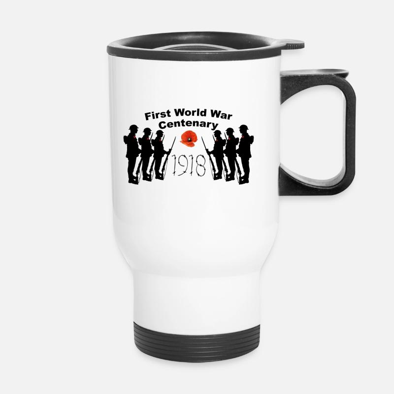 First World War Centenary 1918 - Thermal mug with handle - white