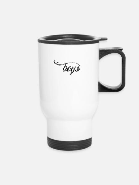 boys black - Thermobecher mit Tragegriff - Weiß