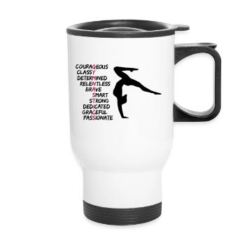 Gymnastics, gymnastics, gymnast - Thermal mug with handle - white - Front