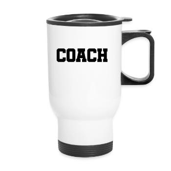 Coach - The best Coach - Der beste Trainer - Thermobecher mit Tragegriff - Weiß - Vorne