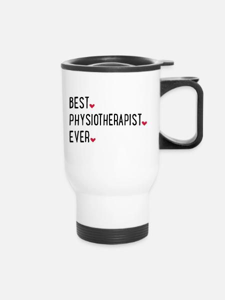 Physiotherapeut - Thermobecher mit Tragegriff - Weiß