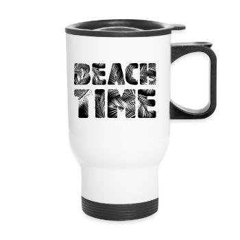 Beach Time - Thermobecher mit Tragegriff - Weiß - Vorne