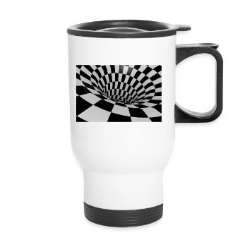 Tunnel Carreaux Noir et Blanc - Tasse isotherme avec poignée - blanc - Devant