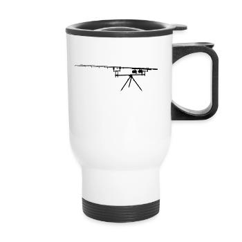 carp rods - Thermal mug with handle - white - Front
