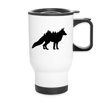 Fox and Forest - Thermal mug with handle - white - Front