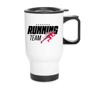 running team laufen marathon rennen - Thermobecher mit Tragegriff - Weiß - Vorne