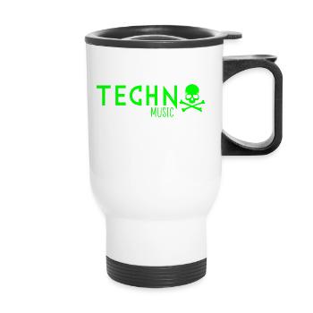 techno music - Thermal mug with handle - white - Front