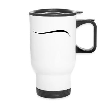Curved line decor - Thermal mug with handle - white - Front