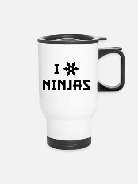 Ich liebe Ninjas - Thermobecher mit Tragegriff - Weiß