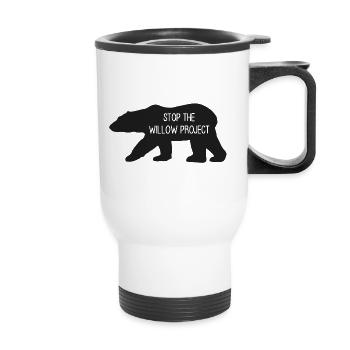 Stop the Willow Project (noir) - Tasse isotherme avec poignée - blanc - Devant