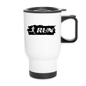 Running, Runner - Run - Thermal mug with handle - white - Front