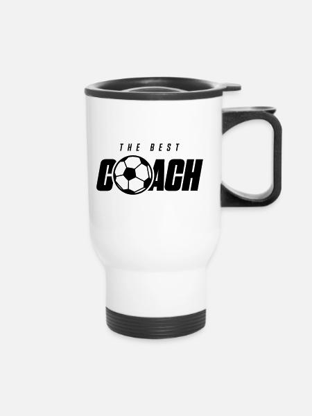 fussball trainer - Thermobecher mit Tragegriff - Weiß