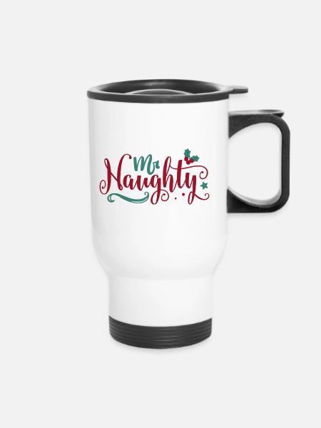 Herr Naughty - Thermobecher mit Tragegriff - Weiß
