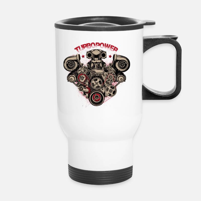 turbo power - Thermal mug with handle - white