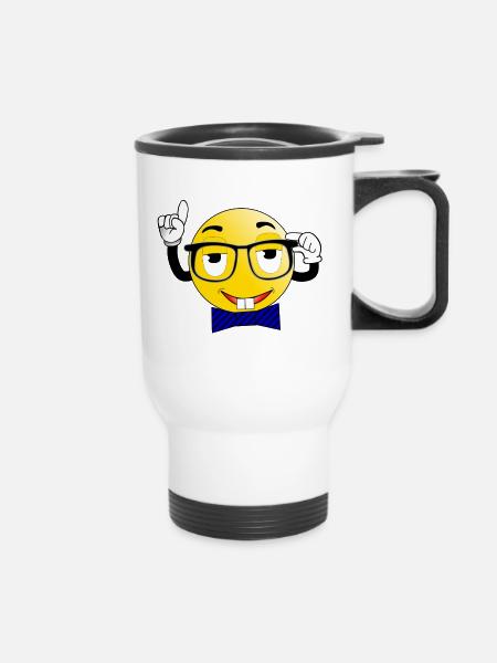 Smiley - Thermobecher mit Tragegriff - Weiß