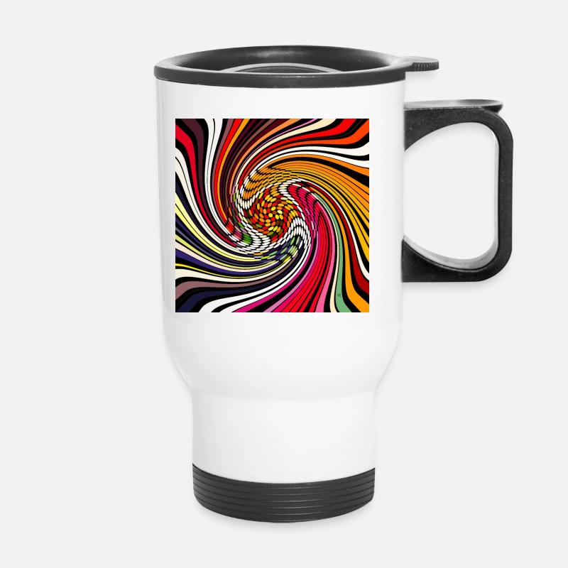 Kunstdesign - Thermobecher mit Tragegriff - Weiß