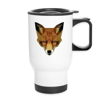 Low Poly Fuchs - Thermobecher mit Tragegriff - Weiß - Vorne