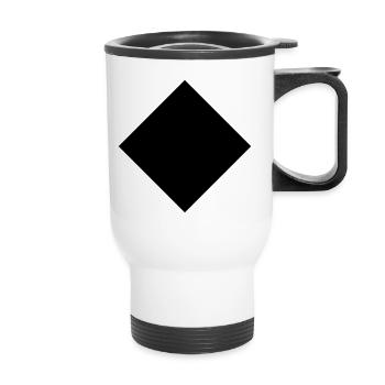 Rectangle cadeau, géométrie surface carré noir - Tasse isotherme avec poignée - blanc - Devant