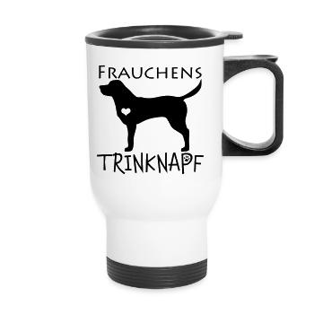 Frauchens Trinknapf Labrador - Thermobecher mit Tragegriff - Weiß - Vorne
