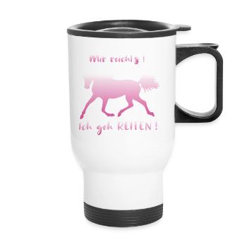 That's enough for me, I go riding horses saying funny - Thermal mug with handle - white - Front