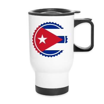 Cuba Kuba Flagge National Havanna Geschenk - Thermobecher mit Tragegriff - Weiß - Vorne