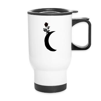 Croissant de rose - Tasse isotherme avec poignée - blanc - Devant