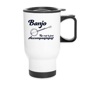 Banjo Bluegrass Music Traditional Funny Gift - Thermal mug with handle - white - Front