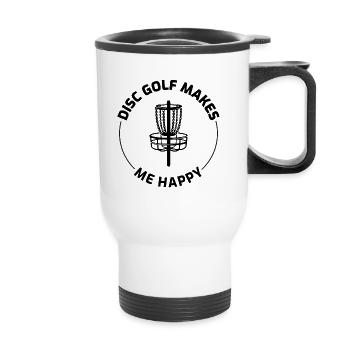 Disque joueur de golf golfeur frisbee dire drôle - Tasse isotherme avec poignée - blanc - Devant